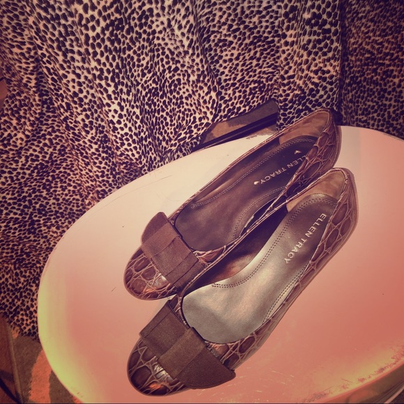 Ellen Tracy New Croc Design Leather Shoes - Picture 4 of 12